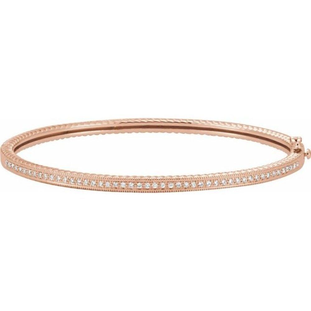 14k Rose Gold 1 1/2CTTW Diamond Bangle